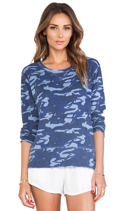 Camo Print Loose Vintage Crew