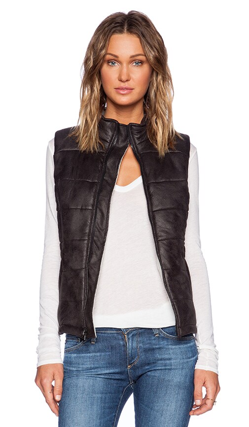 Soft Leather Puffer Vest