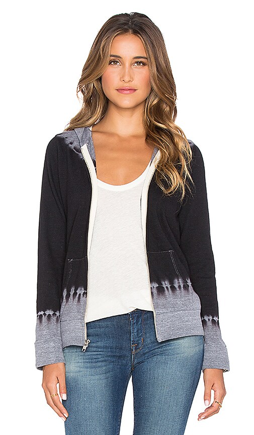 Black Out Tie Dye Zip Up Hoodie