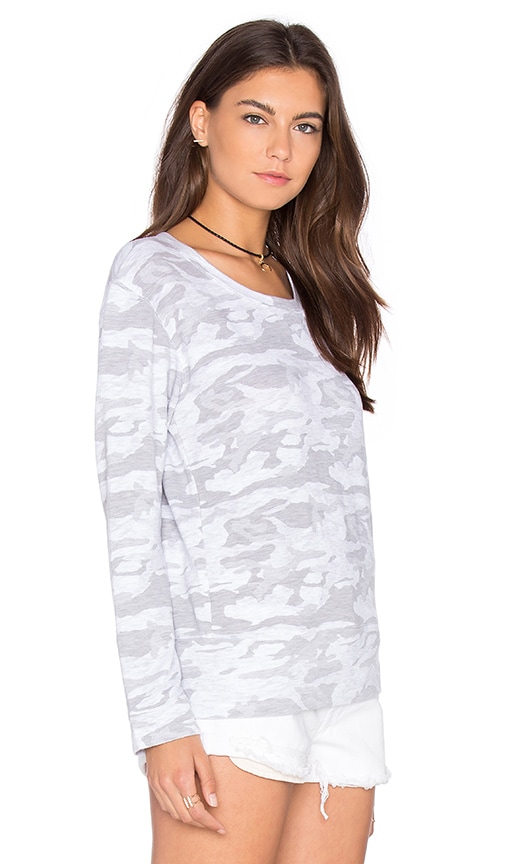 monrow camo sweatshirt