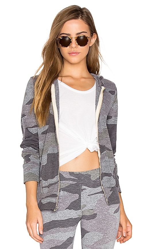 Oversized Camo Zip Up Hoodie