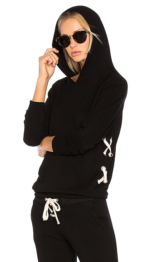 lace up pullover hoodie