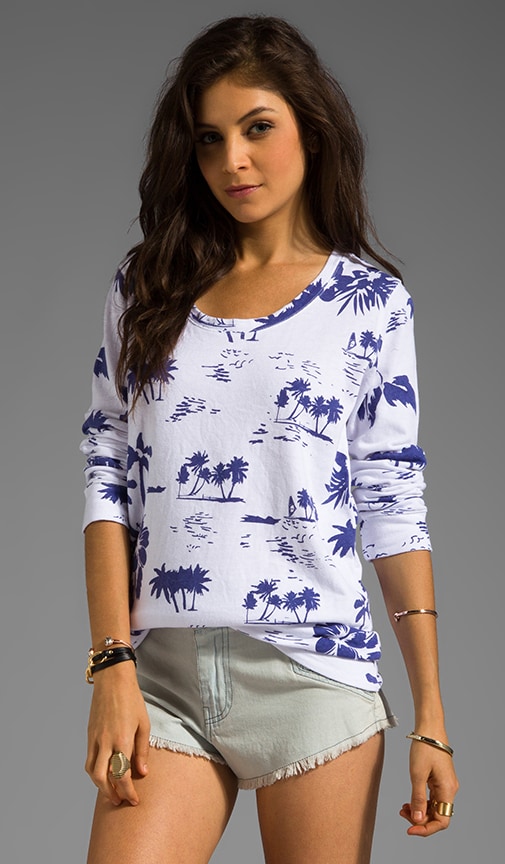 Hawaiian Print Boyfriend Sweatshirt