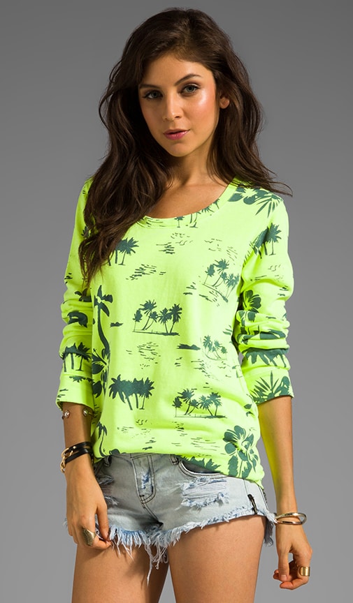Hawaiian Print Boyfriend Sweatshirt