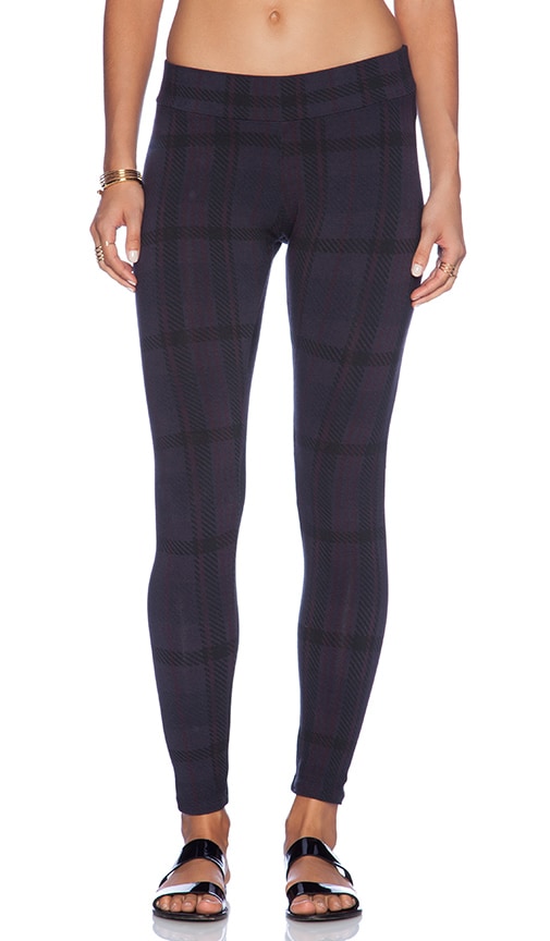 Oversized Plaid Print Basic Legging