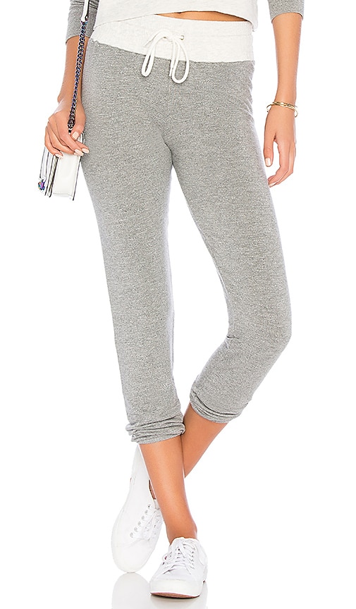 MONROW High Waisted Vintage Sweatpant in Ash & Dark Heather | REVOLVE