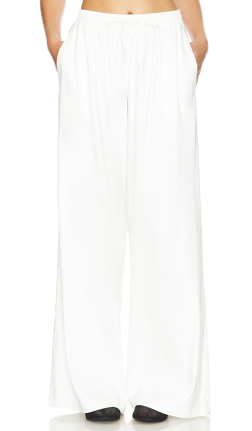 Shop Monrow Linen Wide Leg Pant In 진주