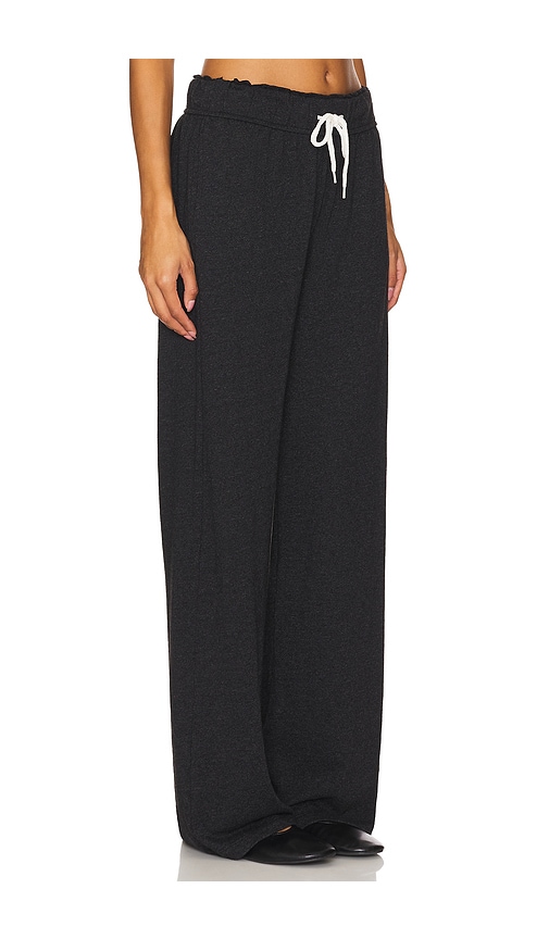 Shop Monrow Original Fleece Wide Leg Pant In 블랙