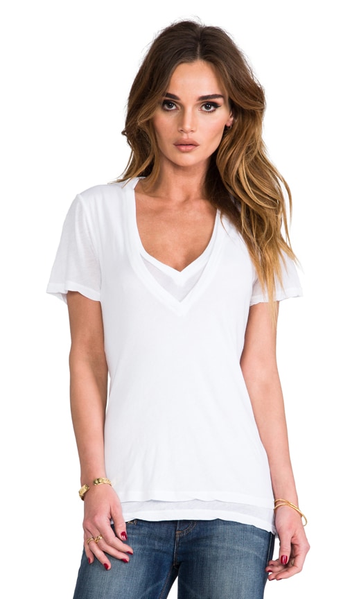 Double Tissue V-Neck Top