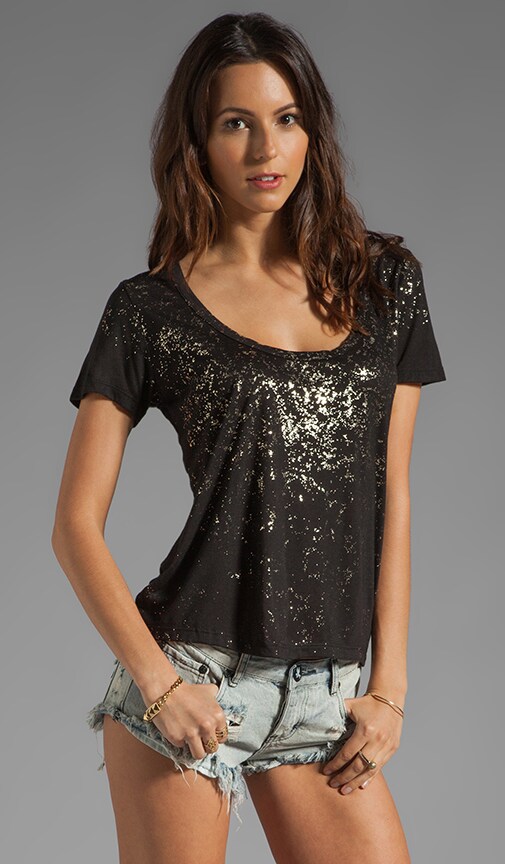 Metallic Foil Print Crew Tee