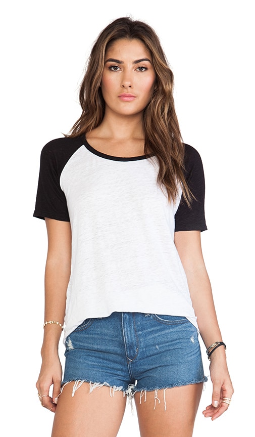 Colorblock Linen Baseball Tee