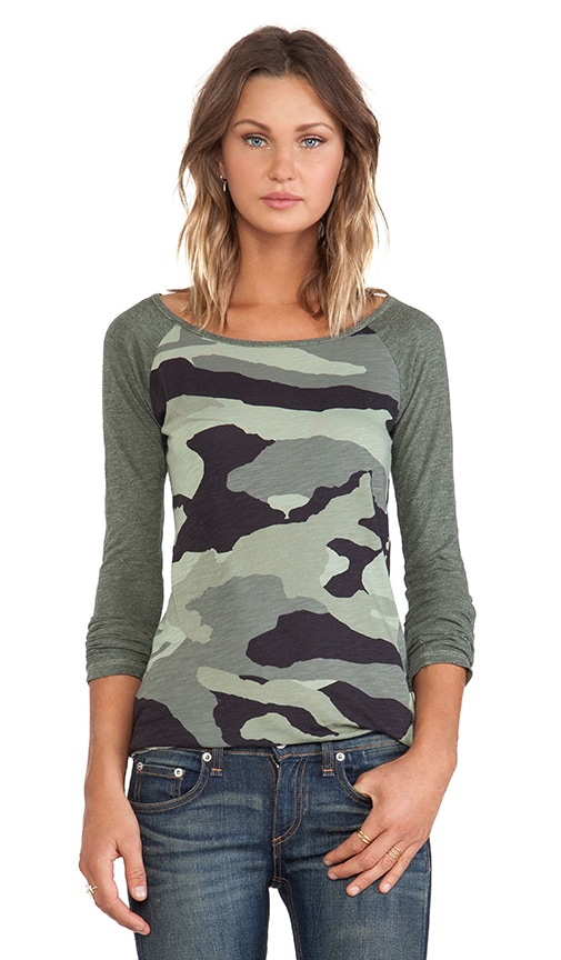 Oversized Camo Print Rock Tee