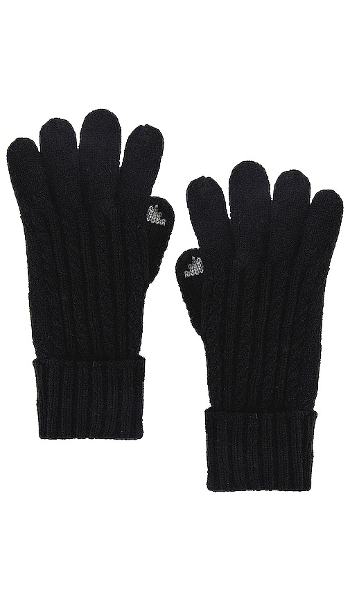 Hat Attack Cable Knit Touch Screen Glove in Black