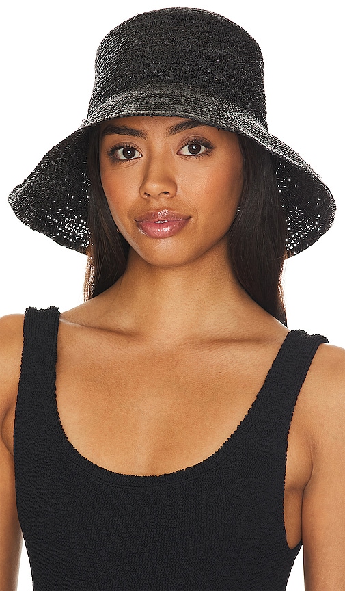 Hat Attack Chic Crochet Bucket Hat in Black