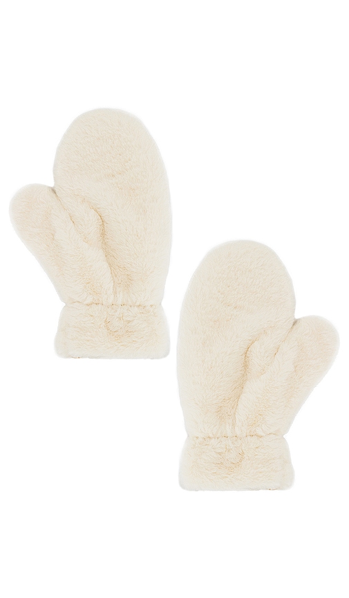 Shop Hat Attack Fuzzy Faux Fur Mitten In Ivory