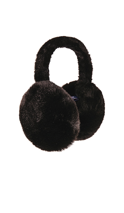  Hat Attack Oversized Faux Fur Earmuff In Black. 