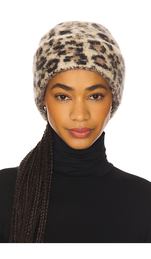 Hat Attack Leopard Beanie In Gray