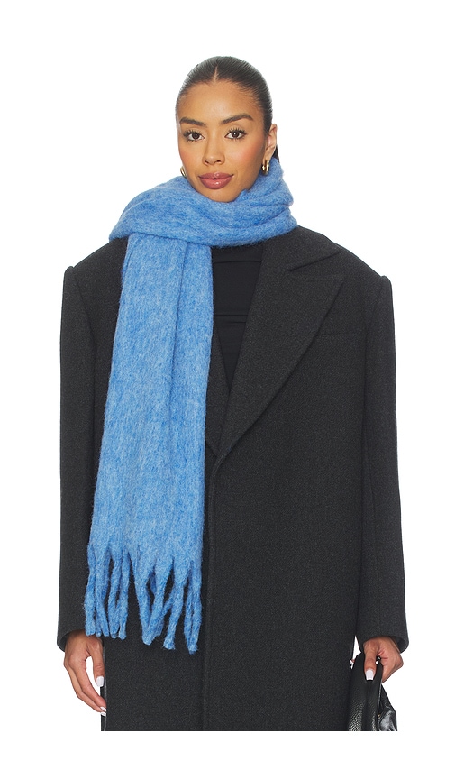 Hat Attack Cozy Solid Scarf in Blue.