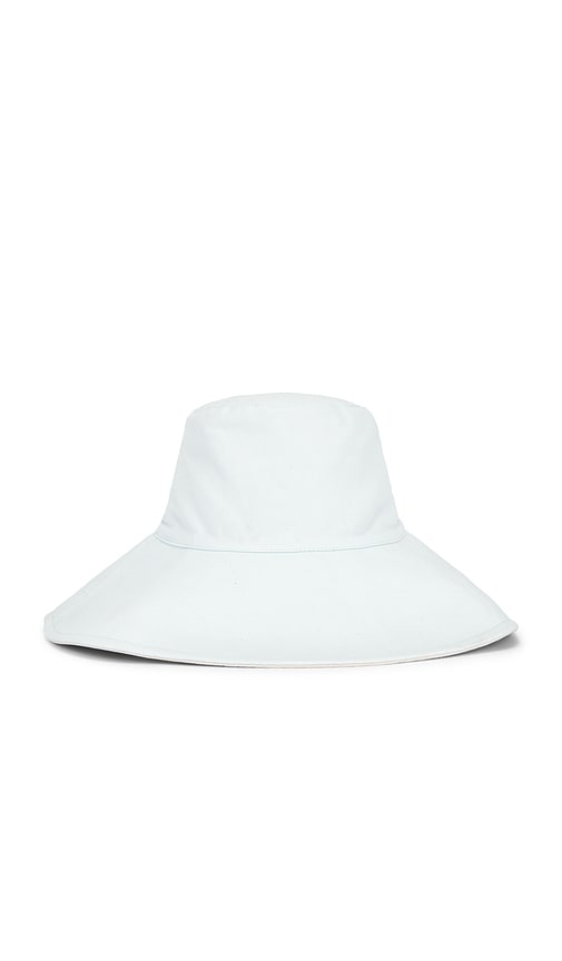  Hat Attack Reversible Canvas Sunhat In Baby Blue,white. 