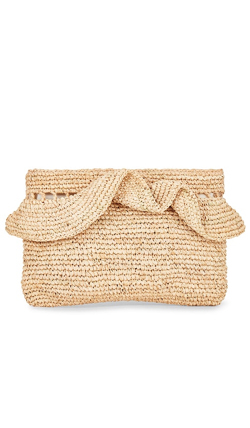  Hat Attack Ruffle Clutch In Tan. 