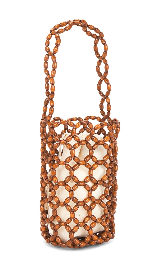  Hat Attack Isla Beaded Mini Bag In Brown. 