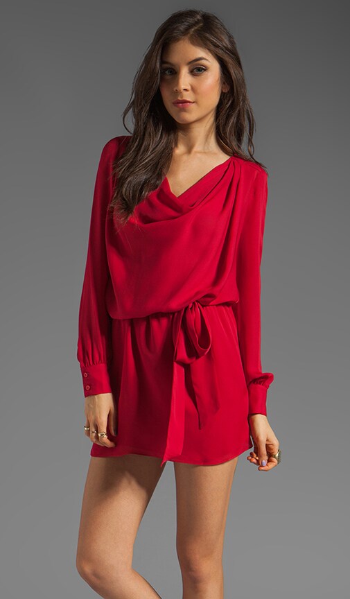 Cowl Dress with Self Belt