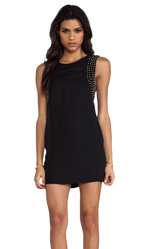 Dress with Studded Suede Panels