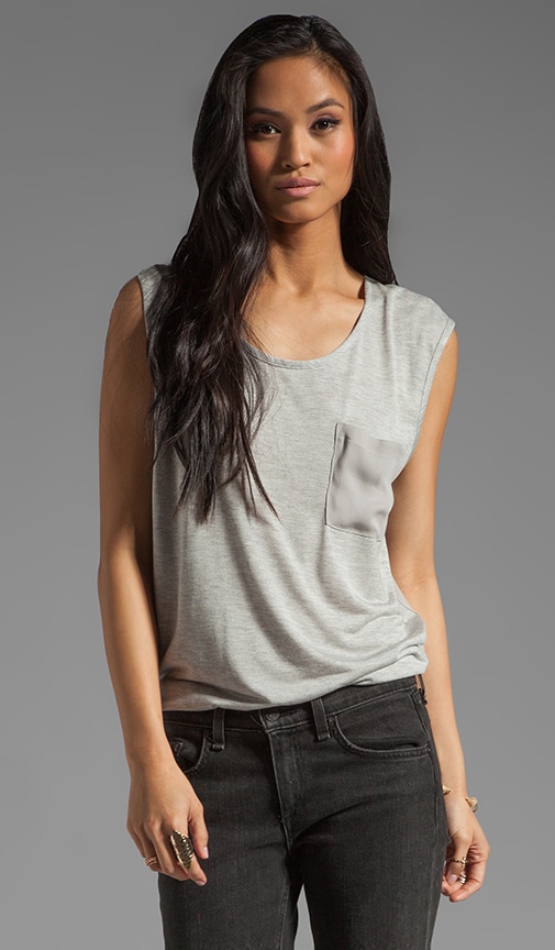 Tank with Silk Back and Pocket