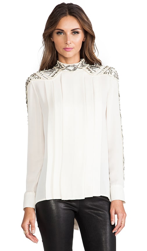 Embellished Pleated Blouse