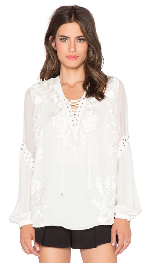 Haute Hippie Lace Up Front Blouse in 