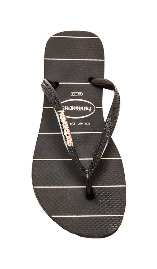 havaianas black metallic logo