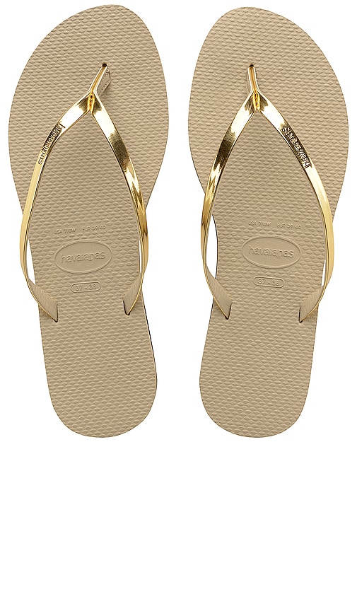 havaianas you metallic flip flops