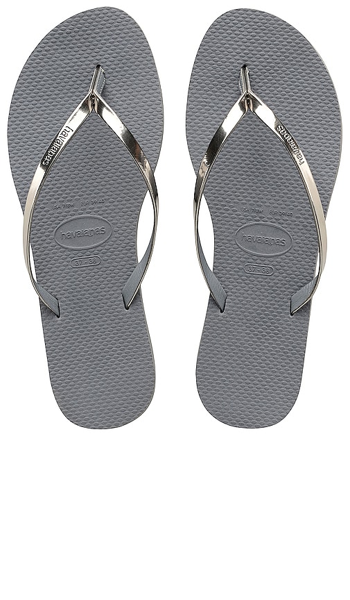 havaianas you metallic steel grey