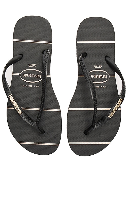 havaianas black metallic logo