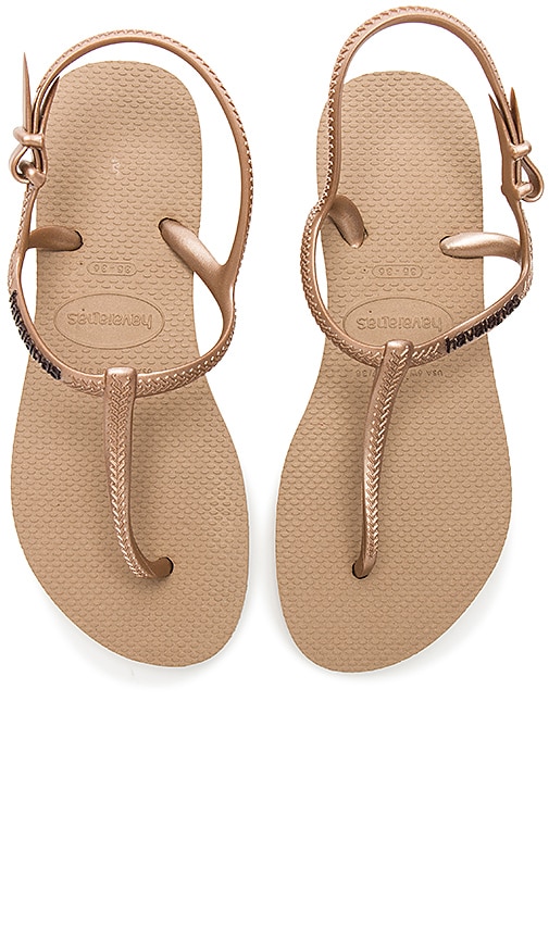 havaianas rose gold sandals