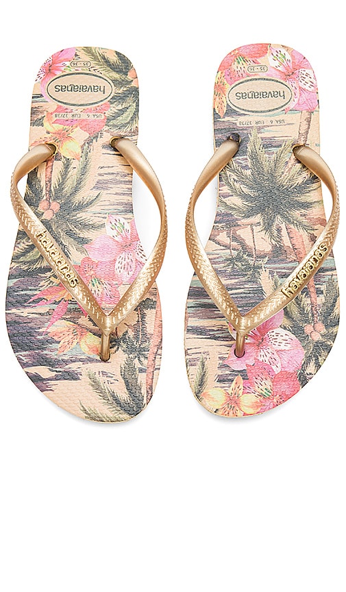 havaianas slim tropical ivory