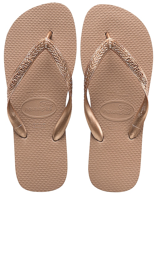 havaianas top tiras rose gold