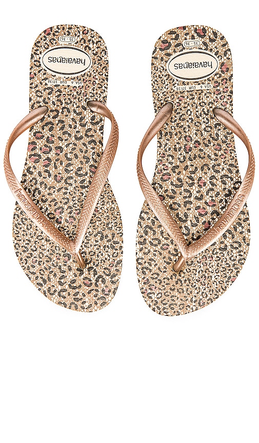 havaianas slim animals rose gold