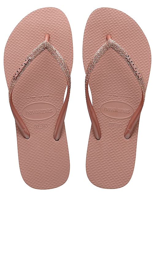 havaianas slippers rose gold
