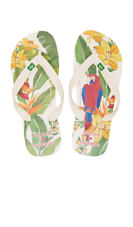 Havaianas Farm Rio Parrot And Floral Sandal In 米色