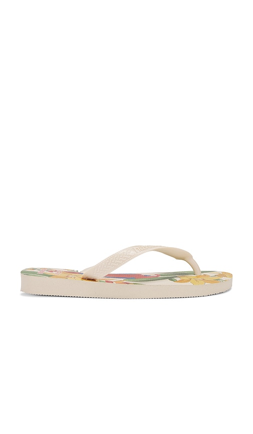 Shop Havaianas Farm Rio Parrot And Floral Sandal In 米色