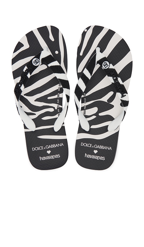 Havaianas X Dolce & Gabbana Zebra Sandal in Beige