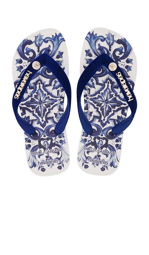 Havaianas x Dolce & Gabbana Majolica Sandal in Blue Star