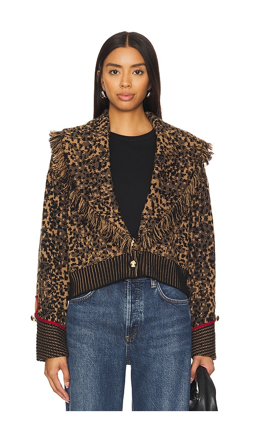 HAYLEY MENZIES LEOPARD JACQUARD CARDI BOMBER 