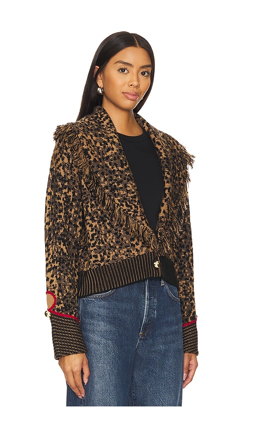 HAYLEY MENZIES LEOPARD JACQUARD CARDI BOMBER 