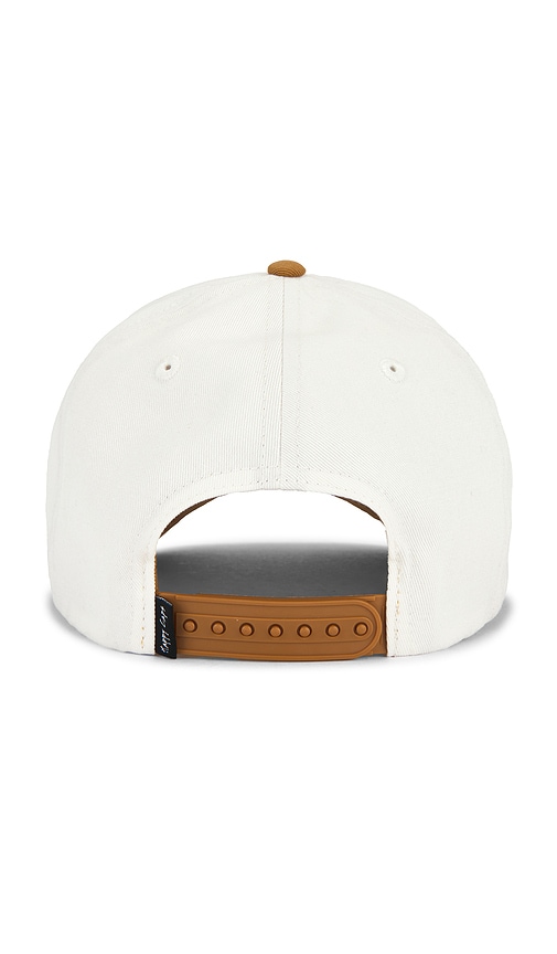  Happy Caps Stacked Bubble Logo Two Tone 5 Panel Hat In Brown,white. 