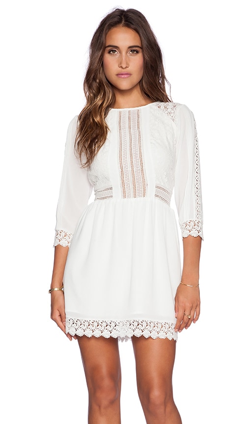 Heartloom NWT $208 2024 Women’s XS Aimee Lace Dress Eggshell White 3/4 Sleeve Mini