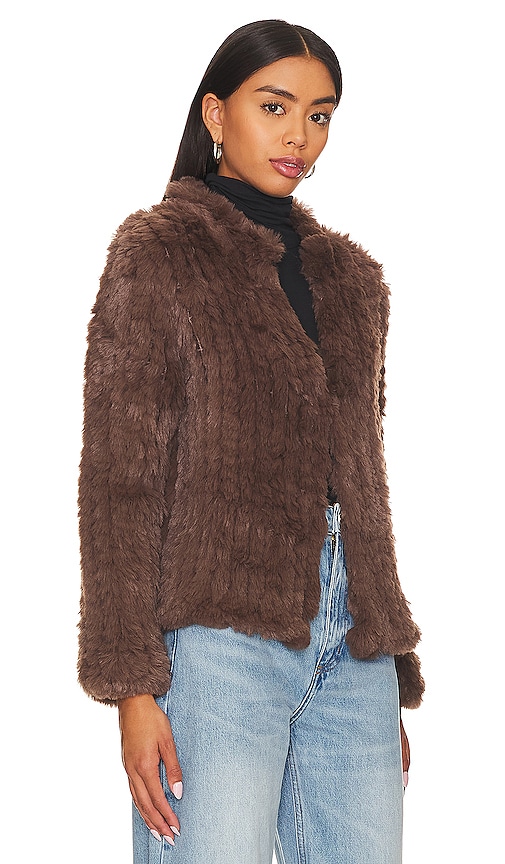 Shop Heartloom Aria Faux Fur Jacket In Saddle