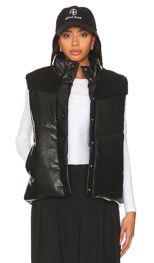 Shop Heartloom Lobelia Faux Leather Vest In Black