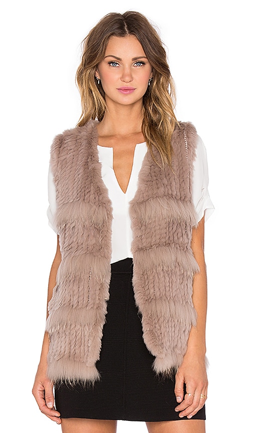 Denise Rabbit and Raccoon Fur Vest